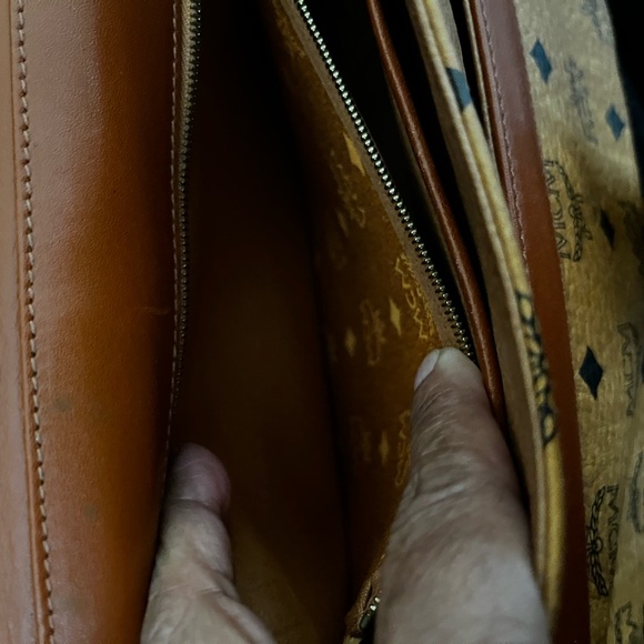 MCM Tan Crossbody Bag with Logo Pattern - Picture 12 of 16